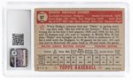 1952 TOPPS #37 DUKE SNIDER (HOF) RED BACK CSG 4 VG/EX.