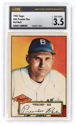 1952 TOPPS #66 PREACHER ROE RED BACK CSG 3.5 VERY GOOD+.