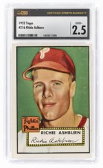 1952 TOPPS #216 RICHIE ASHBURN (HOF) CSG 2.5 GOOD+.