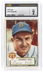 1952 TOPPS #246 GEORGE KELL (HOF) CSG 2 GOOD.