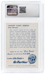 1948 SIGNAL GASOLINE OAKLAND OAKS CASEY STENGEL (HOF) BLUE INK BACK CSG 2 GOOD.