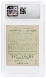 1934 GOUDEY #2 MICKEY COCHRANE (HOF) CSG 3 VERY GOOD.