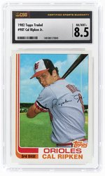 1982 TOPPS TRADED #98T CAL RIPKEN JR. (HOF) ROOKIE CARD CSG 8.5 NM/MINT+.