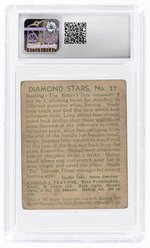 1934 DIAMOND STARS R327 #27 PIE TRAYNOR (HOF) CSG 2.5 GOOD+.