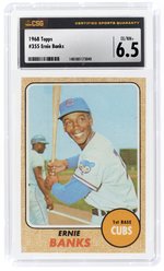 1968 TOPPS #355 ERNIE BANKS (HOF) CSG 6.5 EX/NM+.