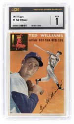 1954 TOPPS #1 TED WILLIAMS (HOF) CSG 1 POOR.