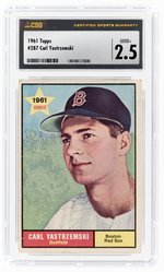 1961 TOPPS #287 CARL YASTRZEMSKI (HOF) CSG 2.5 GOOD+.