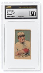 1921 W551 CASEY STENGEL (HOF) HAND CUT CSG AU AUTHENTIC.