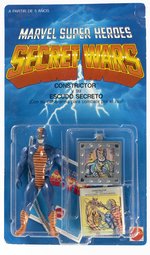 MATTEL SPAIN SECRET WARS SERIES 3 FOREIGN ISSUE CONSTRICTOR FIGURE ON CARD.