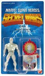 MATTEL SPAIN SECRET WARS SERIES 3 FOREIGN ISSUE ICEMAN FIGURE ON CARD.