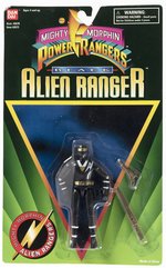 MIGHTY MORPHIN POWER RANGERS BLACK ALIEN RANGER CARDED ACTION FIGURE.