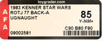 STAR WARS: RETURN OF THE JEDI (1983) - UGNAUGHT 77 BACK-A AFA 85 Y-NM+.