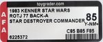 STAR WARS: RETURN OF THE JEDI (1983) - STAR DESTROYER COMMANDER 77 BACK-A AFA 85 Y-NM+.