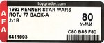 STAR WARS: RETURN OF THE JEDI (1983) - TOO-ONEBEE (2-1B) 77 BACK-A AFA 80 Y-NM.