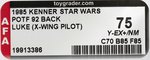 STAR WARS: THE POWER OF THE FORCE (1985) - LUKE SKYWALKER (X-WING PILOT) 92 BACK AFA 75 Y-EX+/NM.