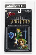 NINTENDO COLLECTIBLE ACTION FIGURES CARD - ZELDA: OCARINA OF TIME (1998) - LINK AFA 75 EX+/NM.