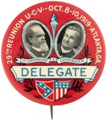 UNITED CONFEDERATE VETERANS DELEGATE 1919 ATLANTA, GA.  BUTTON.