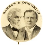 BARKER & DONNELLY 1900 POPULIST PARTY 1.25" JUGATE BUTTON.