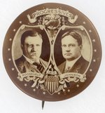 ROOSEVELT & JOHNSON 1912 PROGRESSIVE PARTY REAL PHOTO JUGATE BUTTON.