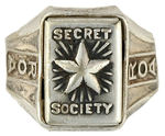 ORPHAN ANNIE SILVER STAR TRIPLE MYSTERY SECRET COMPARTMENT RING.