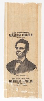 LINCOLN & HAMLIN 1860 REPUBLICAN CAMPAIGN PORTRAIT RIBBON.