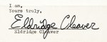 ELDRIDGE CLEAVER SIGNED LETTER.