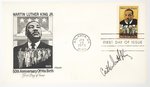 CORETTA SCOTT KING SIGNED FIRST DAY COVER.