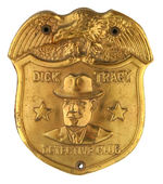 "DICK TRACY" LARGE SHIELD WITH REVERSE POUCH.