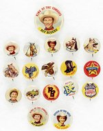 POST'S GRAPE-NUTS COMPLETE SET OF 15 SMALLER AND 3 LARGER ROY ROGERS PREMIUM BUTTONS.