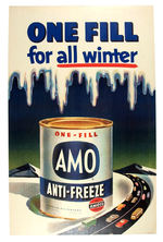 AMOCO ANTIFREEZE LINEN-MOUNTED POSTER.