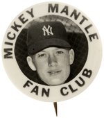 1952 MICKEY MANTLE (HOF) RARE "FAN CLUB" REAL PHOTO BUTTON.