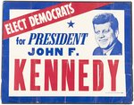 COLORFUL "ELECT DEMOCRATS" FOR PRESIDENT JOHN F. KENNEDY POSTER.