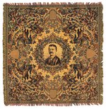 TEDDY ROOSEVELT GRAPHIC ROUGH RIDER WOVEN TAPESTRY.