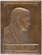 ROOSEVELT BRONZED IRON BAS RELIEF PLAQUE BY SCULPTOR JAMES EARLE FRASER.