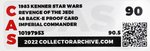 STAR WARS: REVENGE OF THE JEDI (1983) - IMPERIAL COMMANDER PROOF CARD CAS 90.