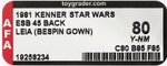 STAR WARS: THE EMPIRE STRIKES BACK (1981) - PRINCESS LEIA ORGANA (BESPIN GOWN) 45 BACK AFA 80 Y-NM.