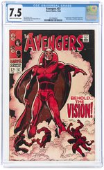 AVENGERS #57 OCTOBER 1968 CGC 7.5 VF- (FIRST SILVER AGE VISION).