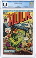 INCREDIBLE HULK #180 OCTOBER 1974 CGC 5.5 FINE- (FIRST WOLVERINE CAMEO).