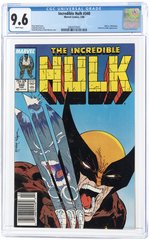 INCREDIBLE HULK #340 FEBRUARY 1988 CGC 9.6 NM+ (NEWSSTAND EDITION, INCREDIBLE HULK VS. WOLVERINE).