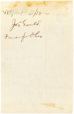 JAY GOULD 1878 LETTER TO HAYES TREASURY SEC. JOHN SHERMAN.