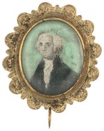 GEORGE WASHINGTON C. 1824 HAND COLORED PORTRAIT BROOCH.