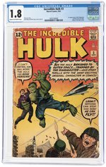 INCREDIBLE HULK #3 SEPTEMBER 1962 CGC 1.8 GOOD- (FIRST RINGMASTER).