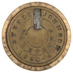 "LINCOLN AND HAMLIN" 1860 UNIFACE FERROTYPE JUGATE BADGE.