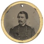 McCLELLAN & PENDLETON RARE 1864 BACK-TO-BACK FERROTYPE BADGE.