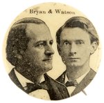 "BRYAN & WATSON" 1896 PEOPLE'S PARTY JUGATE BUTTON.