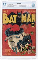 BATMAN #2 SUMMER 1940 CBCS 2.5 GOOD+.