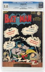 BATMAN #19 OCTOBER-NOVEMBER 1943 CGC 5.0 VG/FINE.