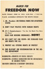 MARCH FOR FREEDOM NOW JUNE 14, 1963 CIVIL RIGHTS MALCOLM X EVENT FLYER.