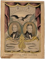 CLAY & FRELINGHUYSEN 1844 CURRIER GRAND NATIONAL BANNER JUGATE PRINT.