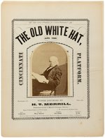 GREELEY "THE OLD WHITE HAT" APPLIED PORTRAIT 1872 CAMPAIGN SHEET MUSIC.